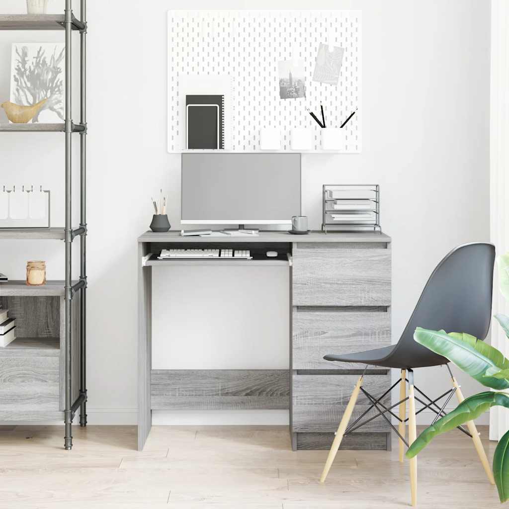 Scrivania Grigio Sonoma 90x45x76 cm in Legno Multistrato - homemem39