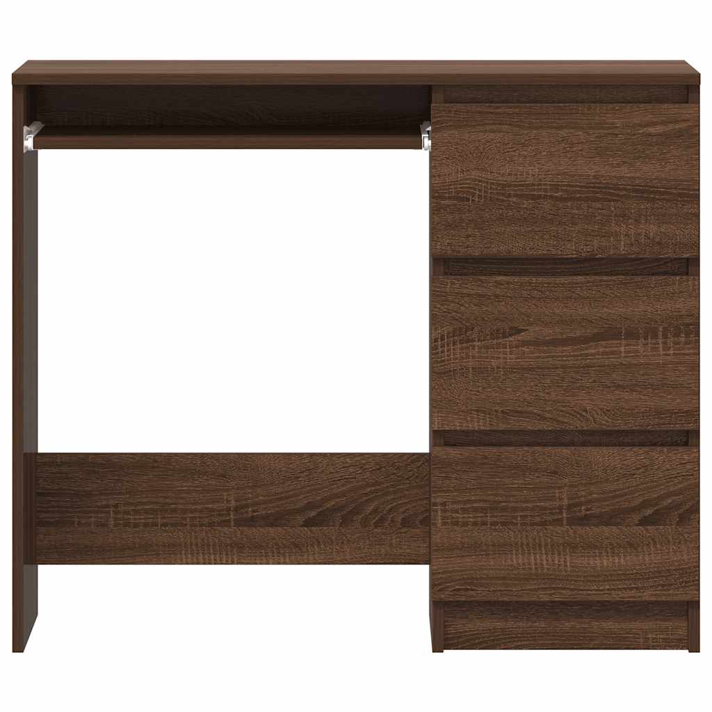 Scrivania Rovere Marrone 90x45x76 cm in Legno Multistrato - homemem39