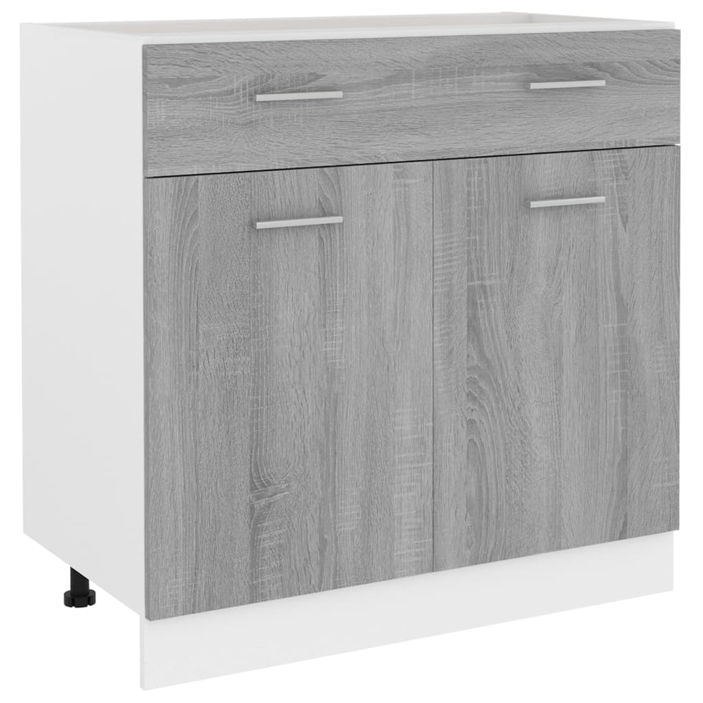 Mobile con Cassetto “Lyon” Grigio Sonoma 80x46x81,5 - homemem39