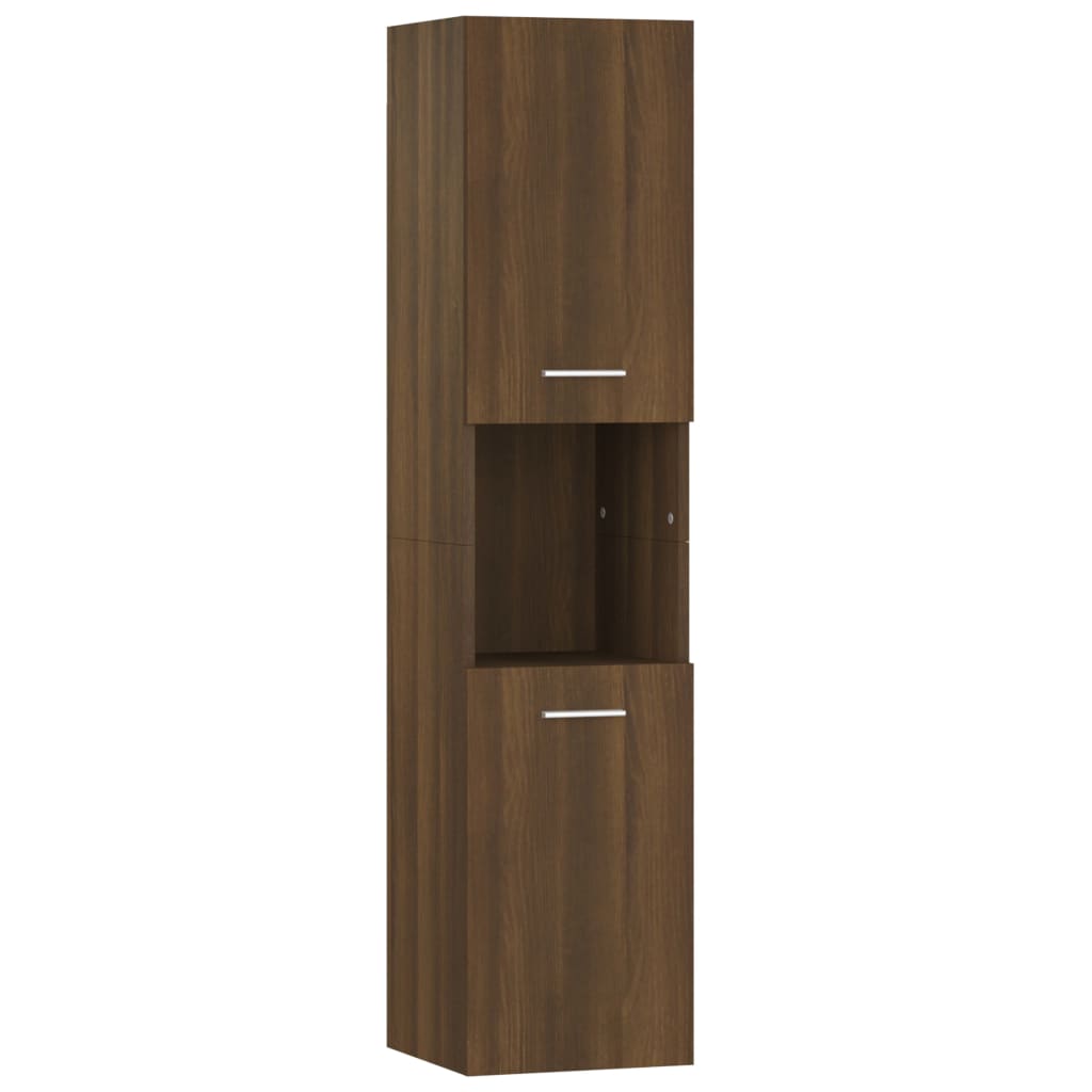 Mobile da Bagno Rovere Marrone 30x30x130cm in Legno Multistrato - homemem39