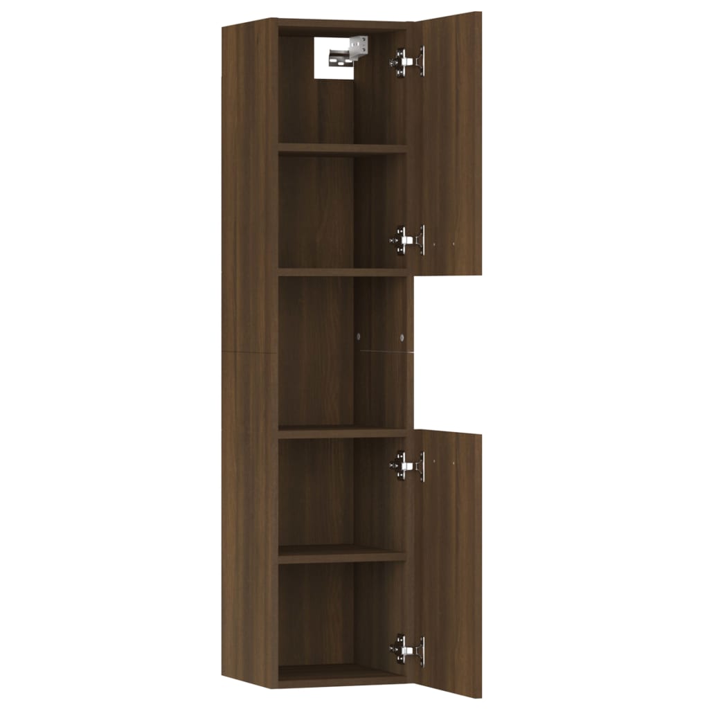Mobile da Bagno Rovere Marrone 30x30x130cm in Legno Multistrato - homemem39