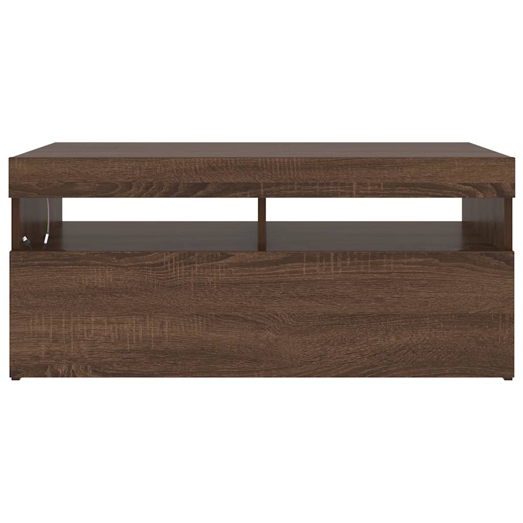 Mobile Porta TV con Luci LED Rovere Marrone 90x35x40 cm - homemem39