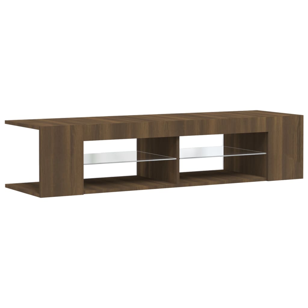 Mobile Porta TV con Luci LED Rovere Marrone 135x39x30 cm - homemem39
