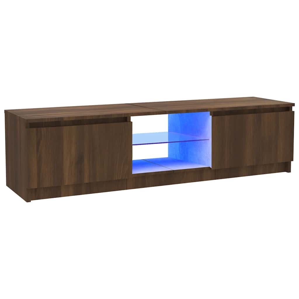 Mobile Porta TV con Luci LED Rovere Marrone 120x30x36 cm - homemem39