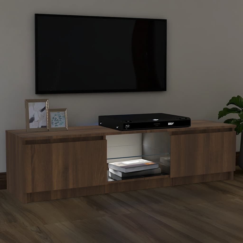 Mobile Porta TV con Luci LED Rovere Marrone 120x30x36 cm - homemem39