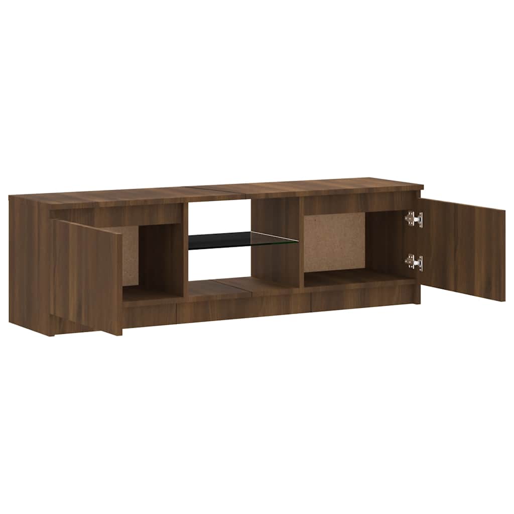 Mobile Porta TV con Luci LED Rovere Marrone 120x30x36 cm - homemem39