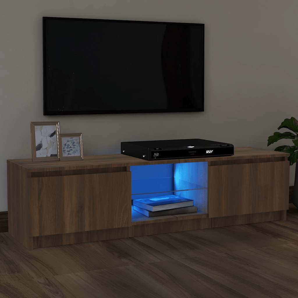 Mobile Porta TV con Luci LED Rovere Marrone 120x30x36 cm - homemem39