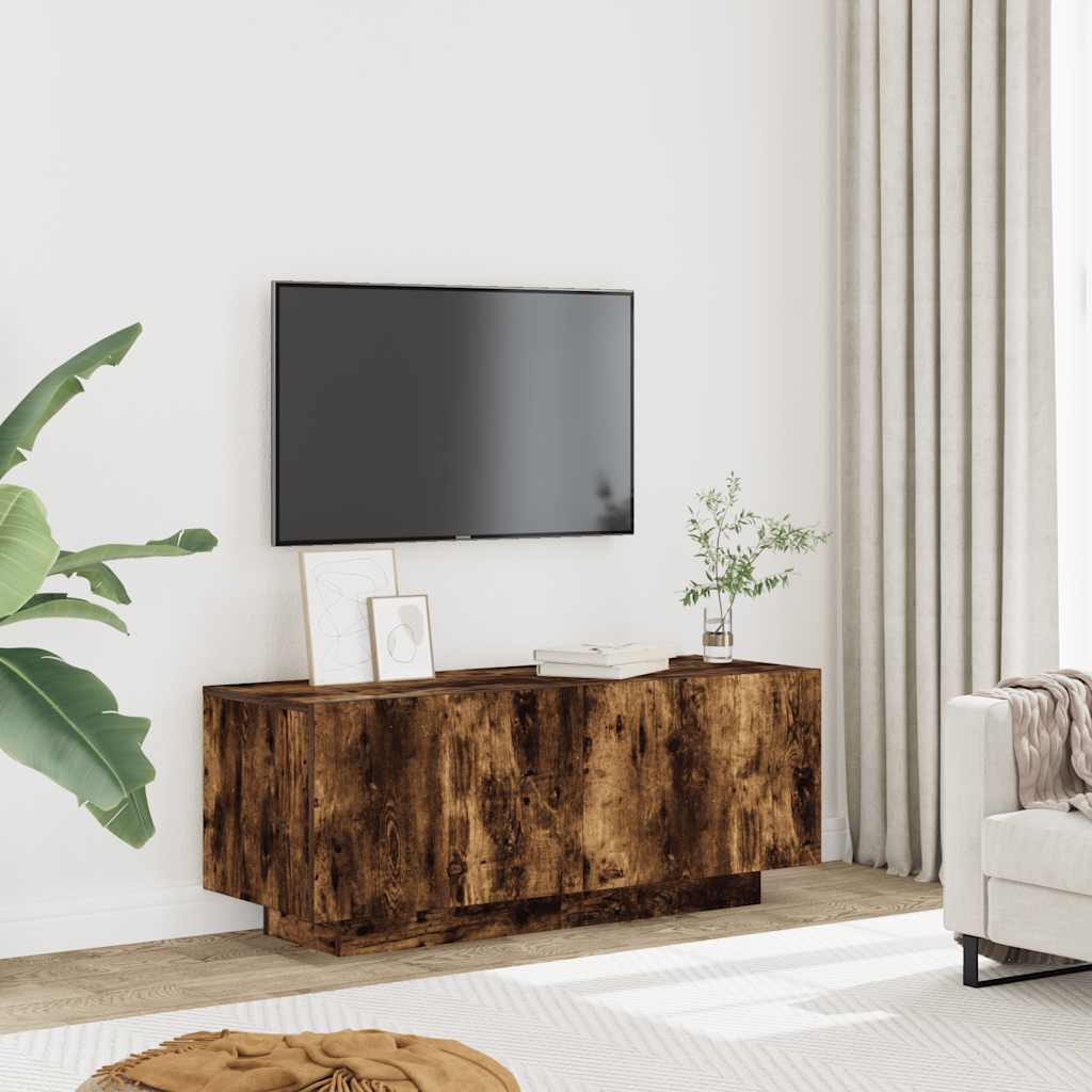 Mobile TV Rovere Fumo 100x35x40 cm in Legno Multistrato - homemem39