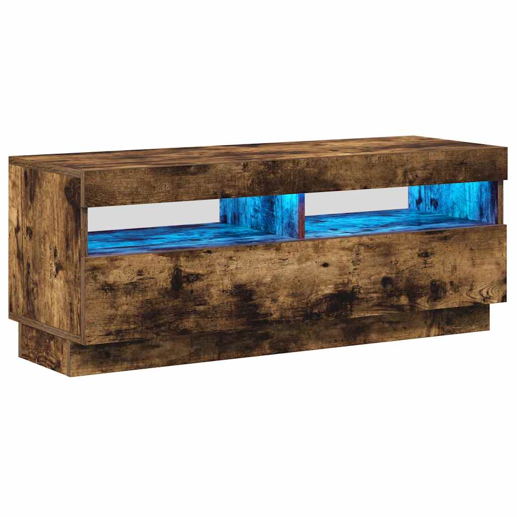 Mobile Porta TV con Luci LED Rovere Fumo 100x35x40 cm - homemem39