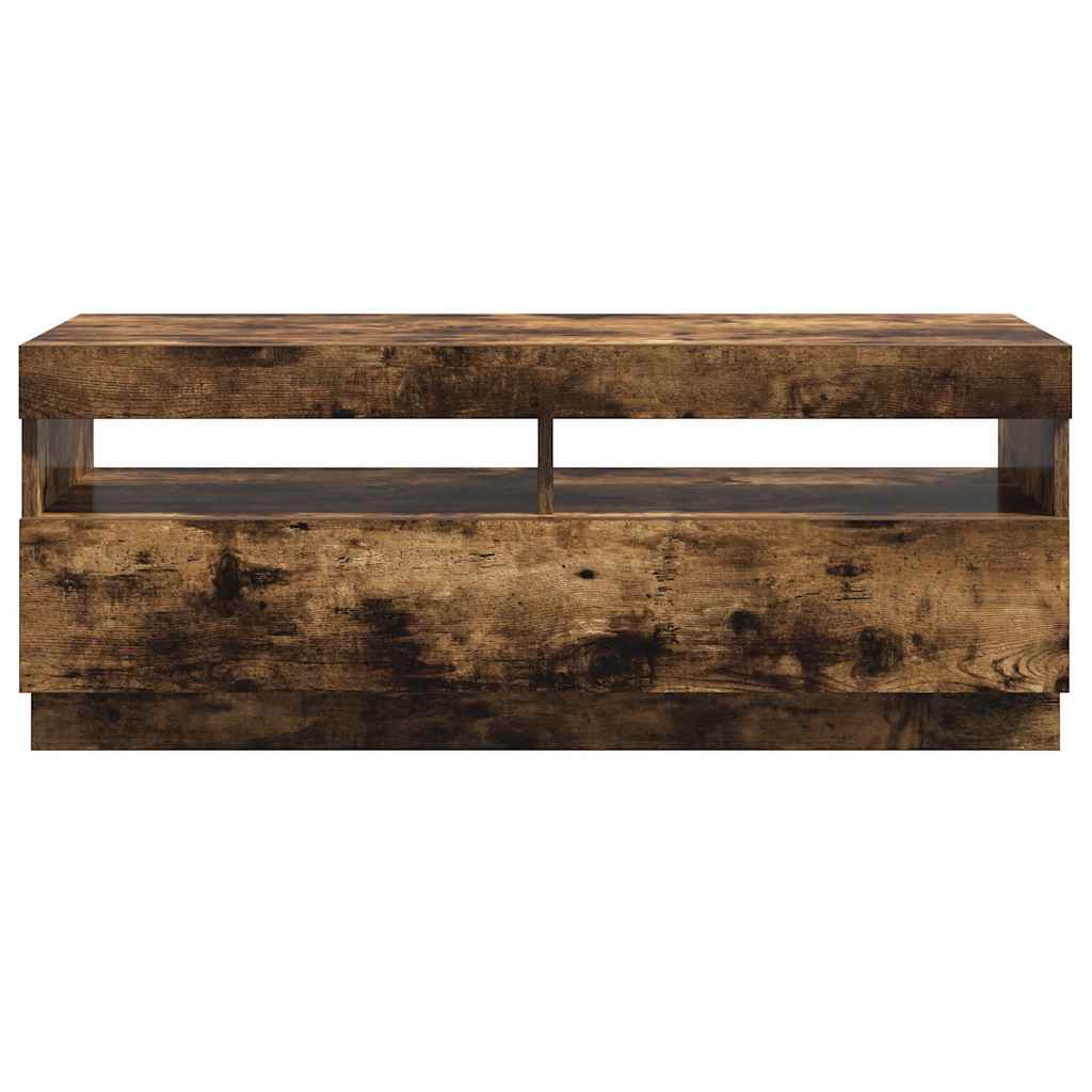 Mobile Porta TV con Luci LED Rovere Fumo 100x35x40 cm - homemem39