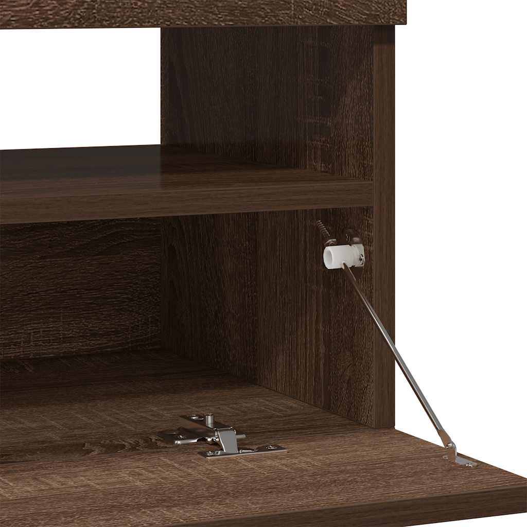 Mobile Porta TV con Luci LED Rovere Marrone 100x35x40 cm - homemem39