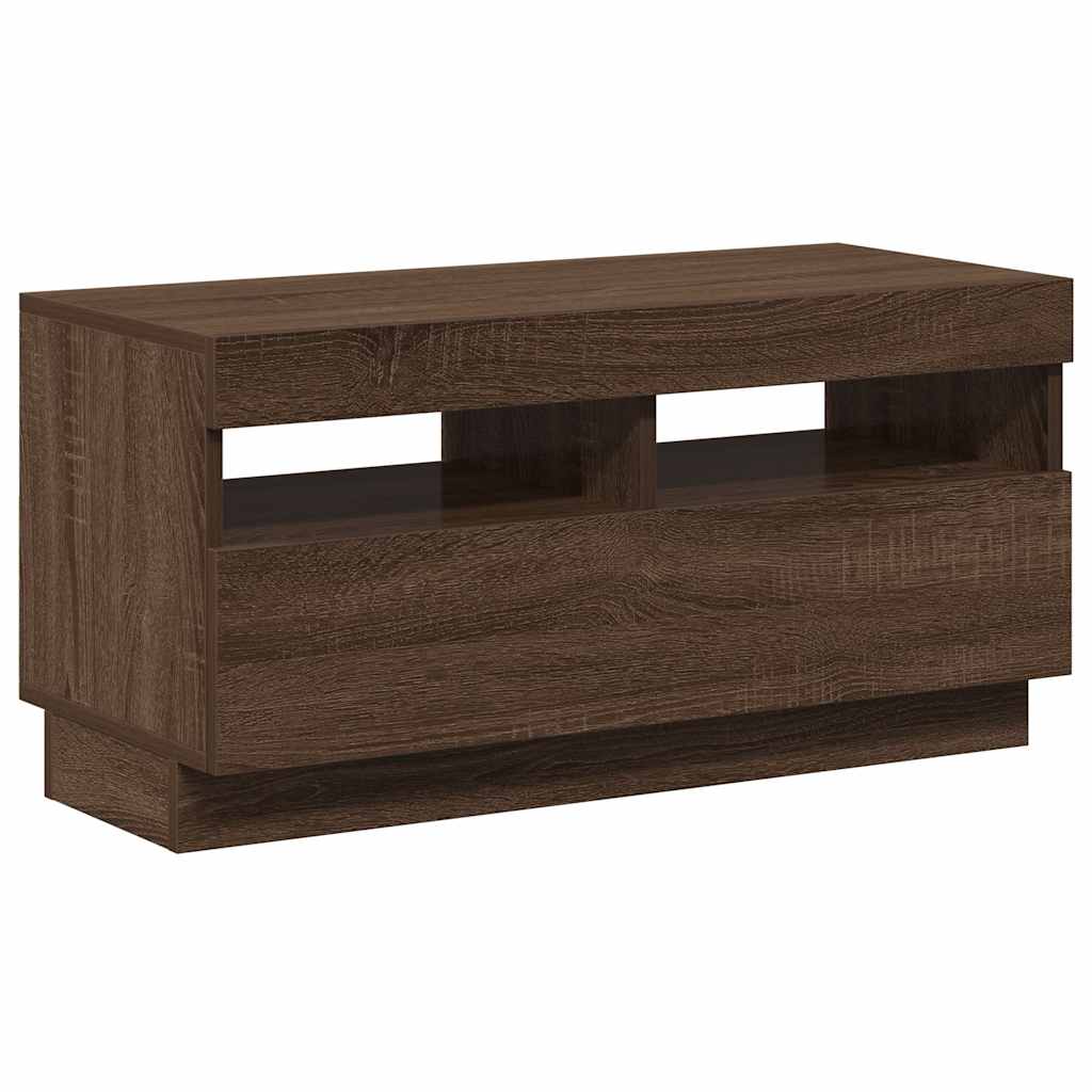 Mobile Porta TV con Luci LED Rovere Marrone 80x35x40 cm - homemem39