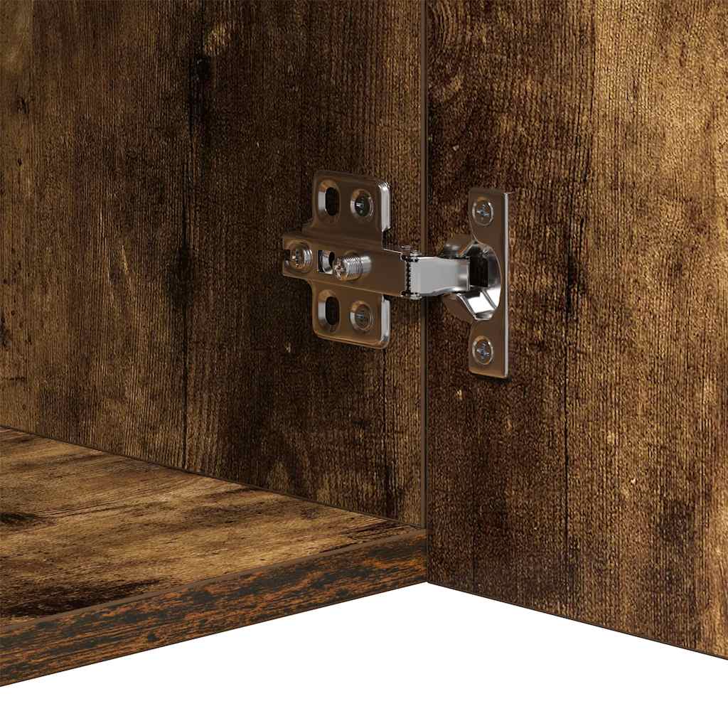 Credenza con Luci LED Rovere Fumo 80x35x75 cm - homemem39