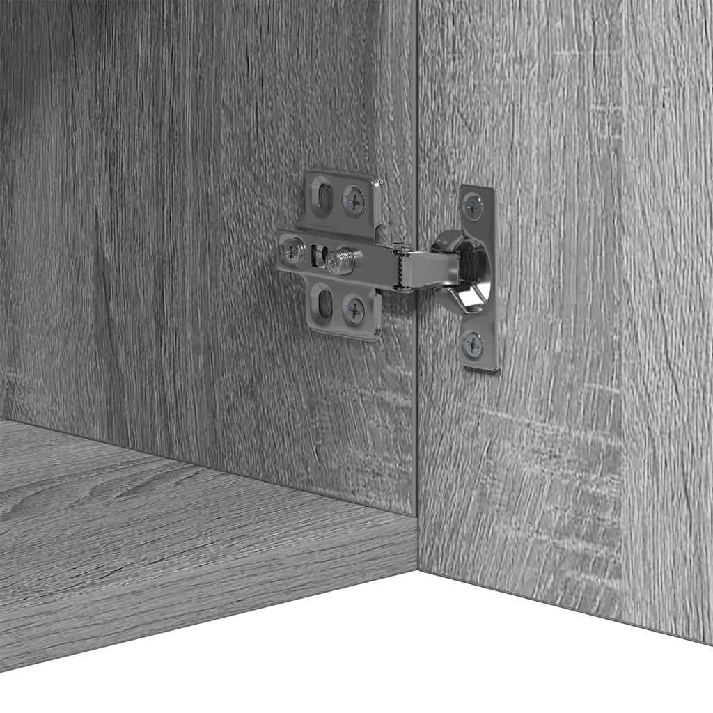 Credenza con Luci LED Grigio Sonoma 80x35x75 cm - homemem39