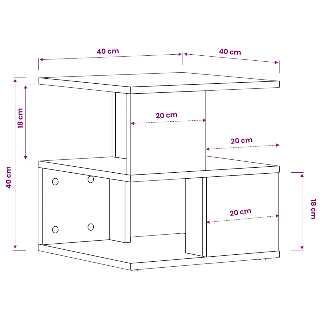 Tavolino Grigio Sonoma 40x40x40 cm in Legno Multistrato | homemem39