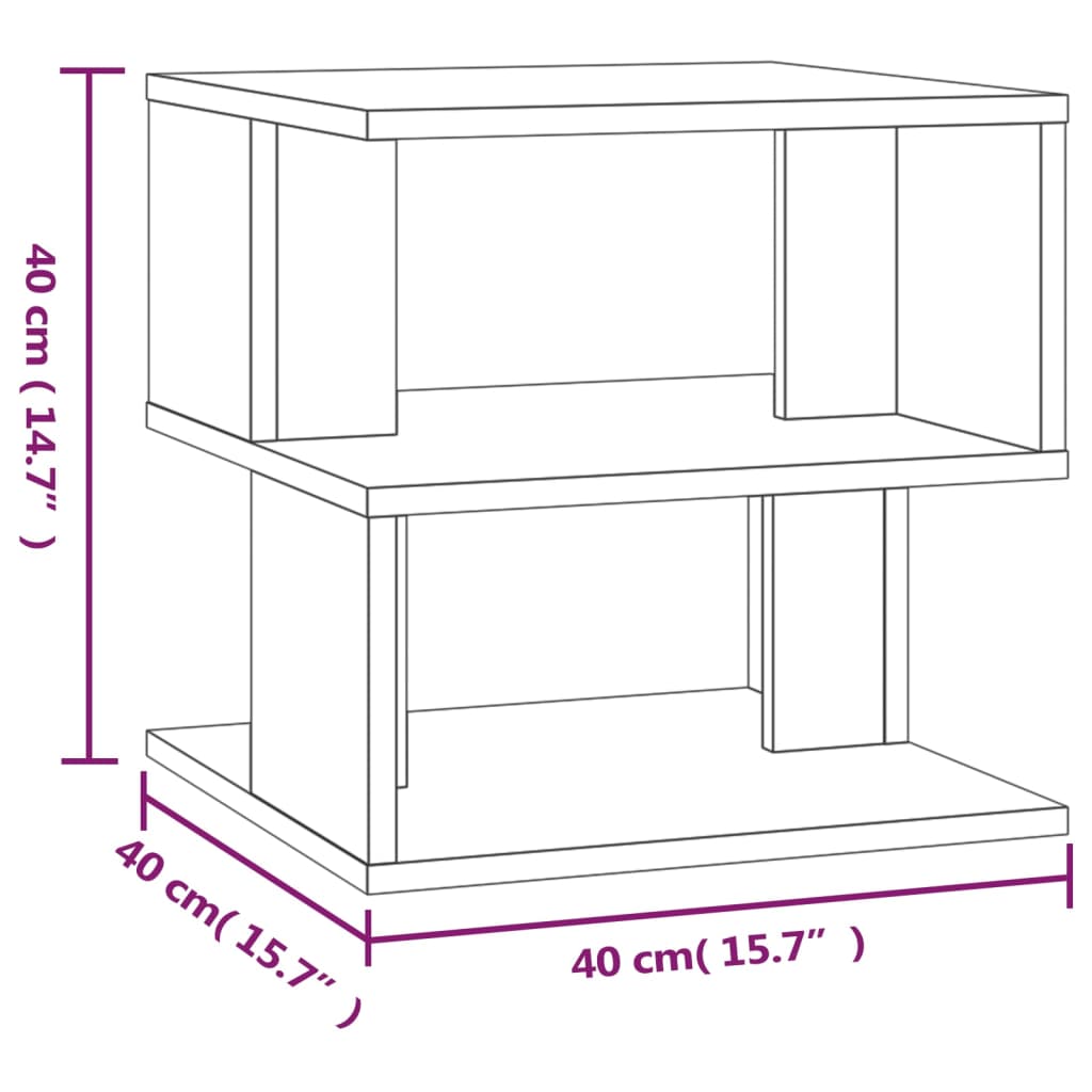 Tavolino da Salotto Rovere Marrone 40x40x40cm Legno Multistrato - homemem39
