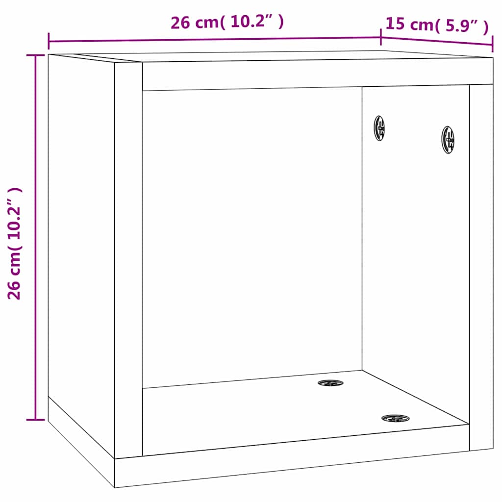 Scaffali da parete 4 pcs Grigio Sonoma 26 x 15 x 26 cm | homemem39