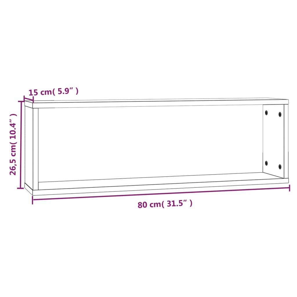 Mensole Cubo Muro 4 Grigio Sonoma 80x15x26,5 Legno Multistrato | homemem39