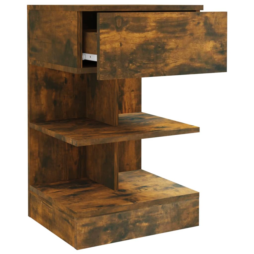 Comodino Rovere Fumo 40x35x65 cm in Legno Multistrato - homemem39