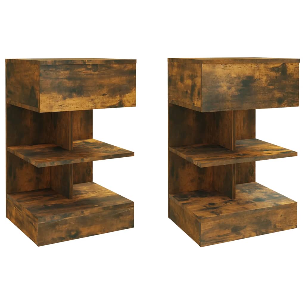 Comodini 2 pz Rovere Fumo 40x35x65 cm in Legno Multistrato - homemem39