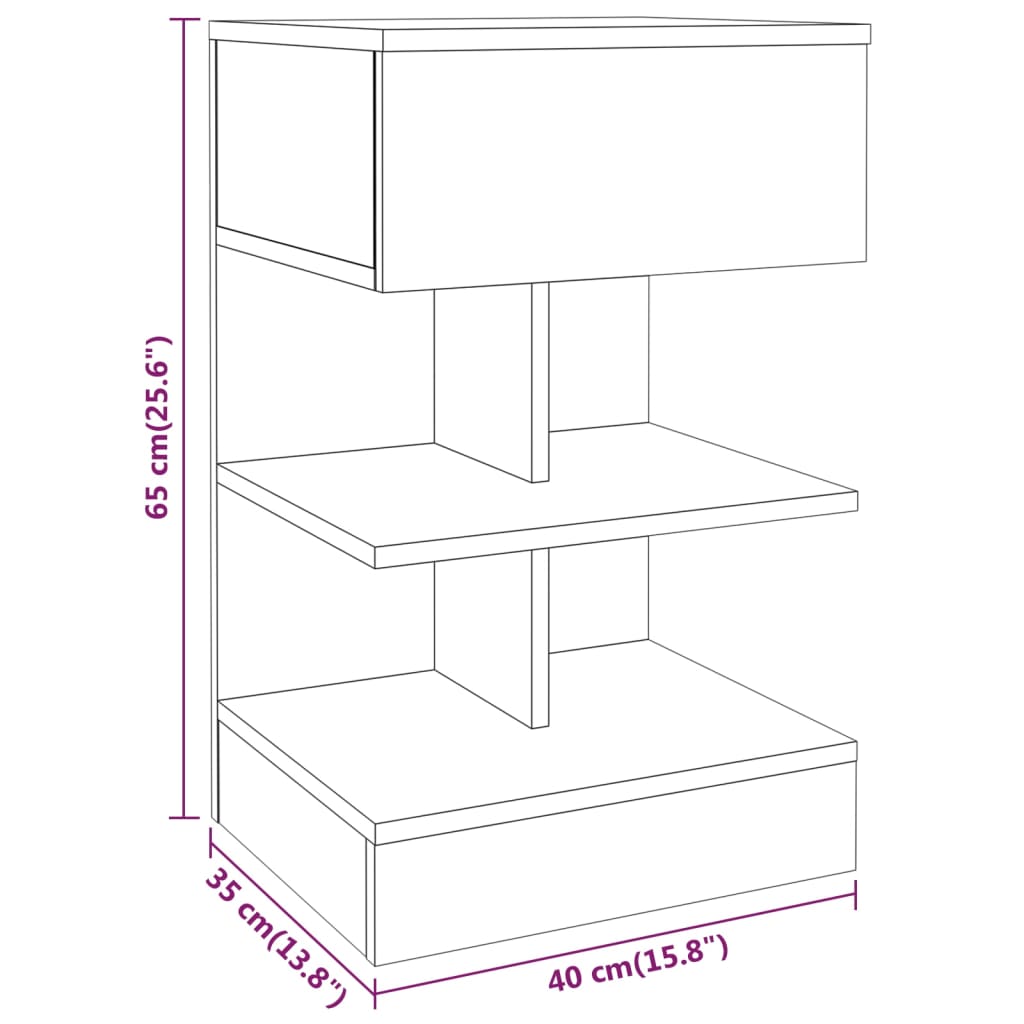 Comodini 2 pz Rovere Fumo 40x35x65 cm in Legno Multistrato - homemem39