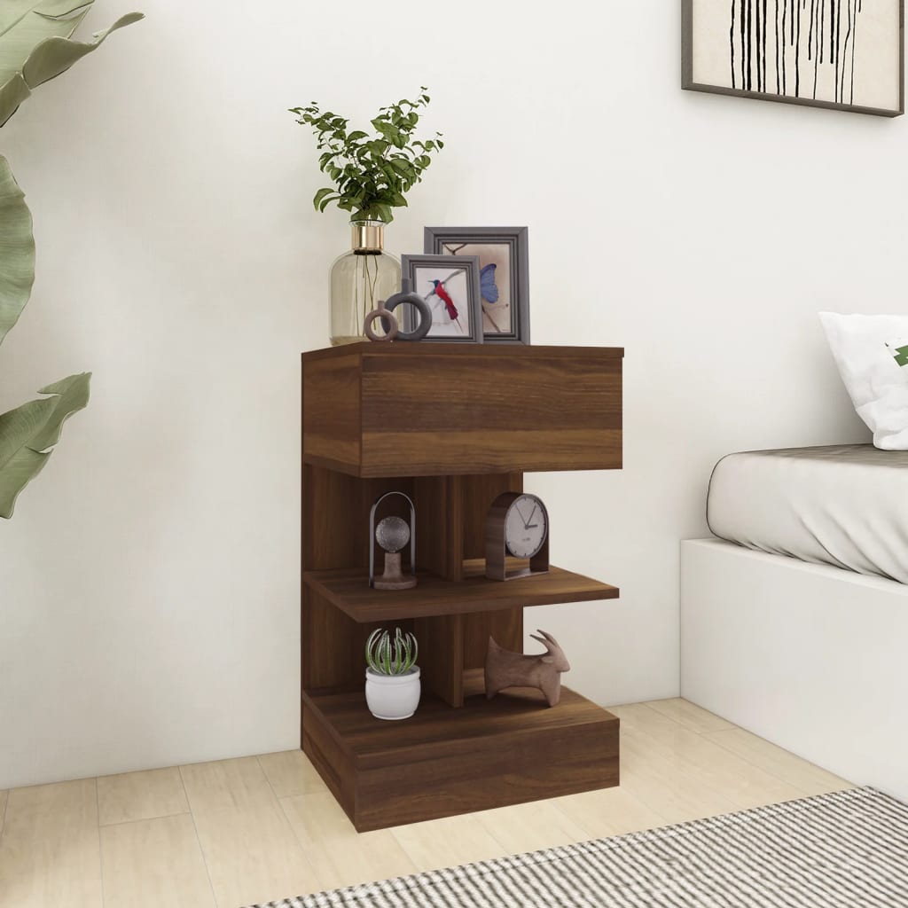 Comodini 2 pz Rovere Marrone 40x35x65 cm in Legno Multistrato - homemem39