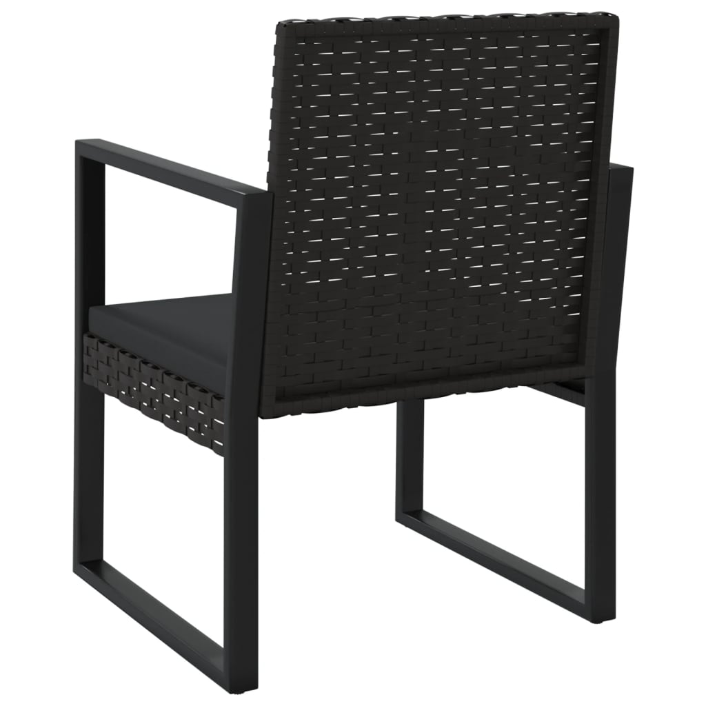 Set Divani da Giardino 3 pz con Cuscini Nero in Polyrattan - homemem39