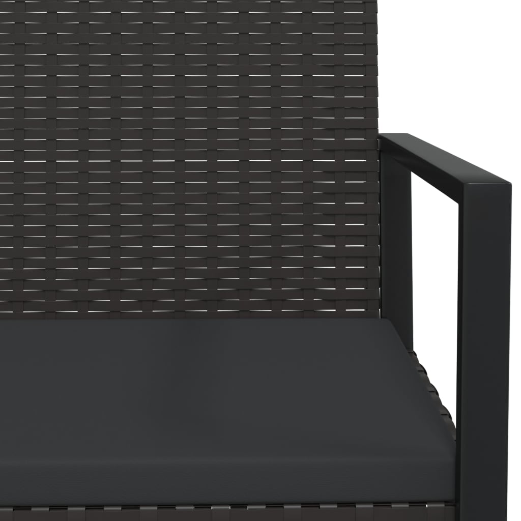 Set Divani da Giardino 3 pz con Cuscini Nero in Polyrattan - homemem39