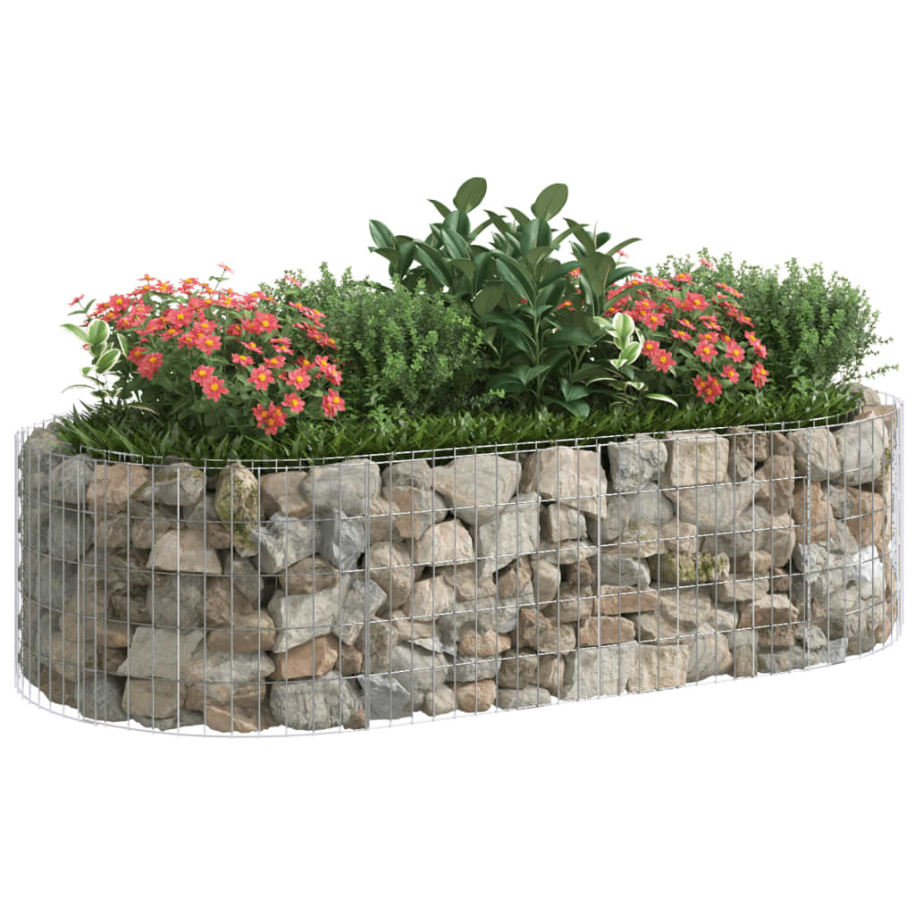 Gabbione con Letto Rialzato in Ferro Zincato 200x100x50 cm - homemem39