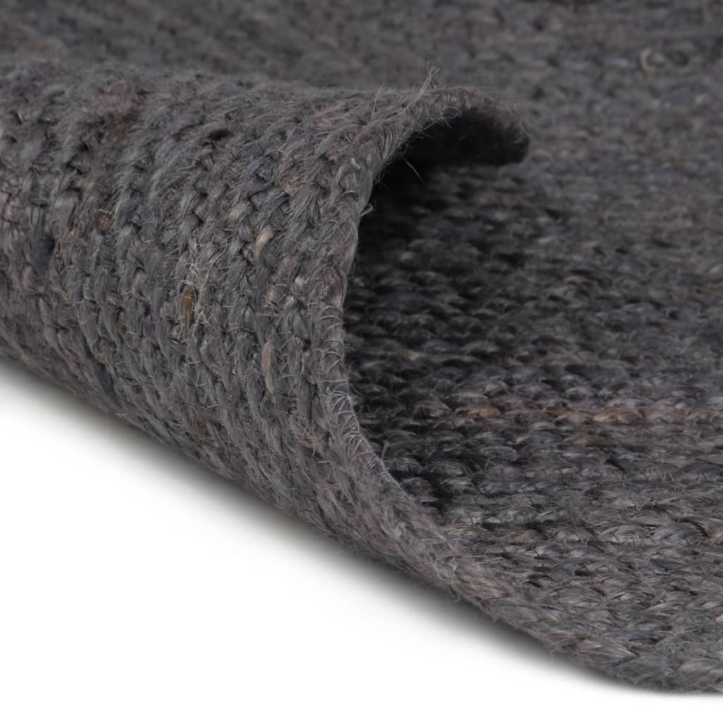 Tappeto Lavorato a Mano in Juta Rotondo 210 cm Grigio Scuro - homemem39