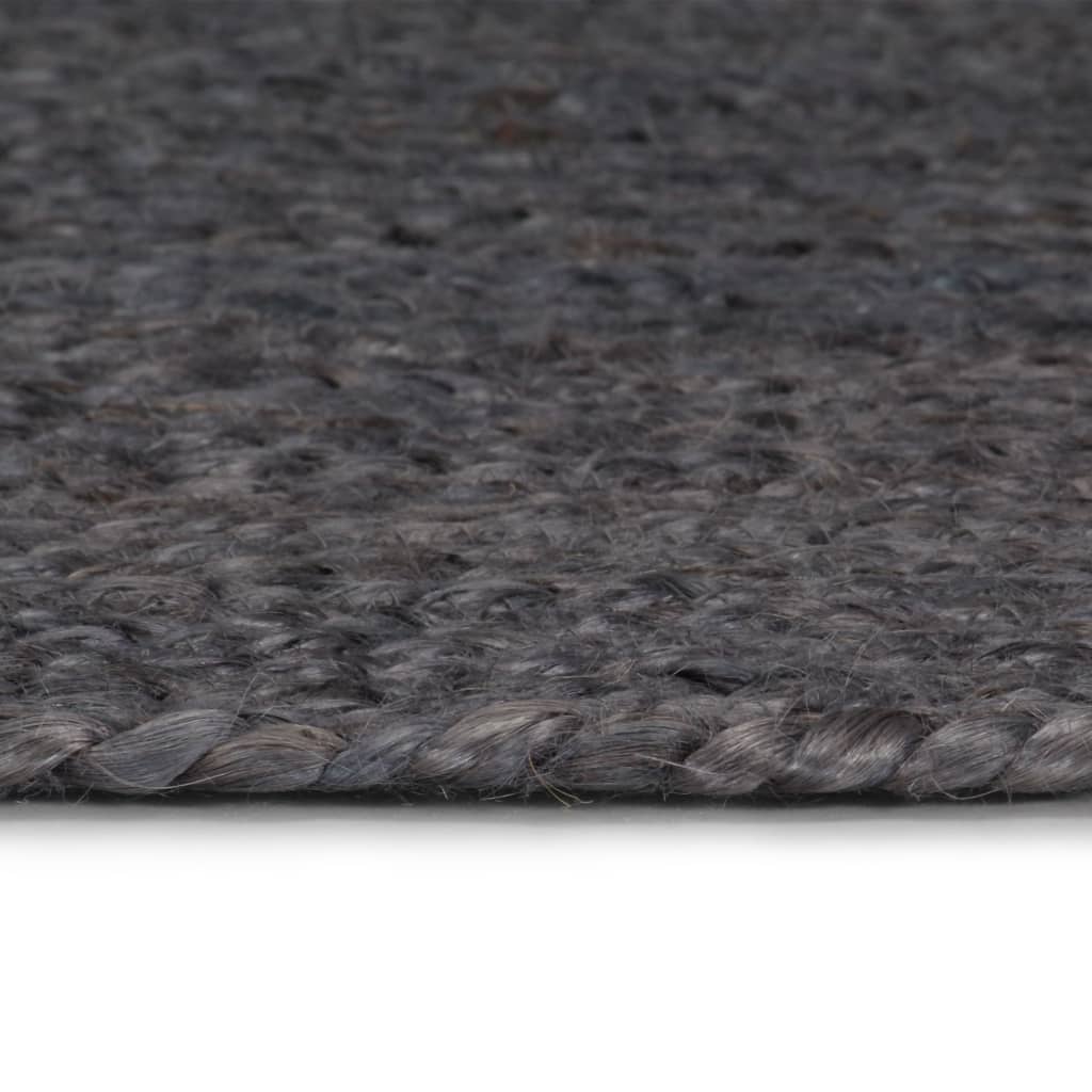 Tappeto Lavorato a Mano in Juta Rotondo 210 cm Grigio Scuro - homemem39