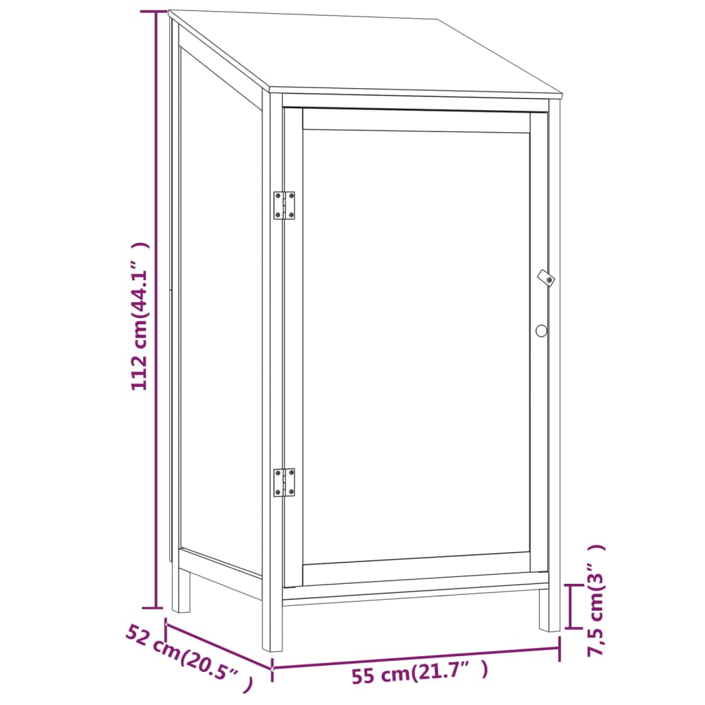 Capanno da Giardino Marrone 55x52x112cm Legno Massello di Abete - homemem39