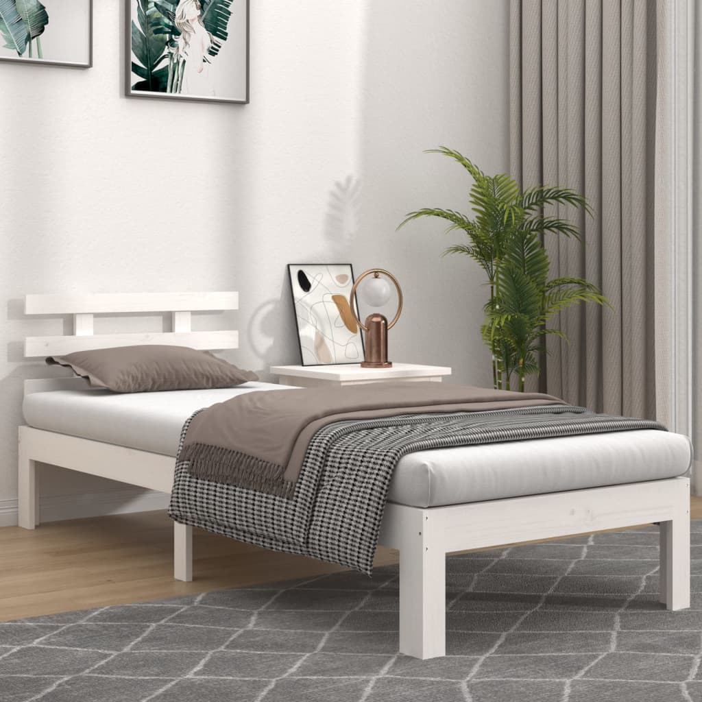 Giroletto Bianco in Legno Massello 90x200 cm - homemem39