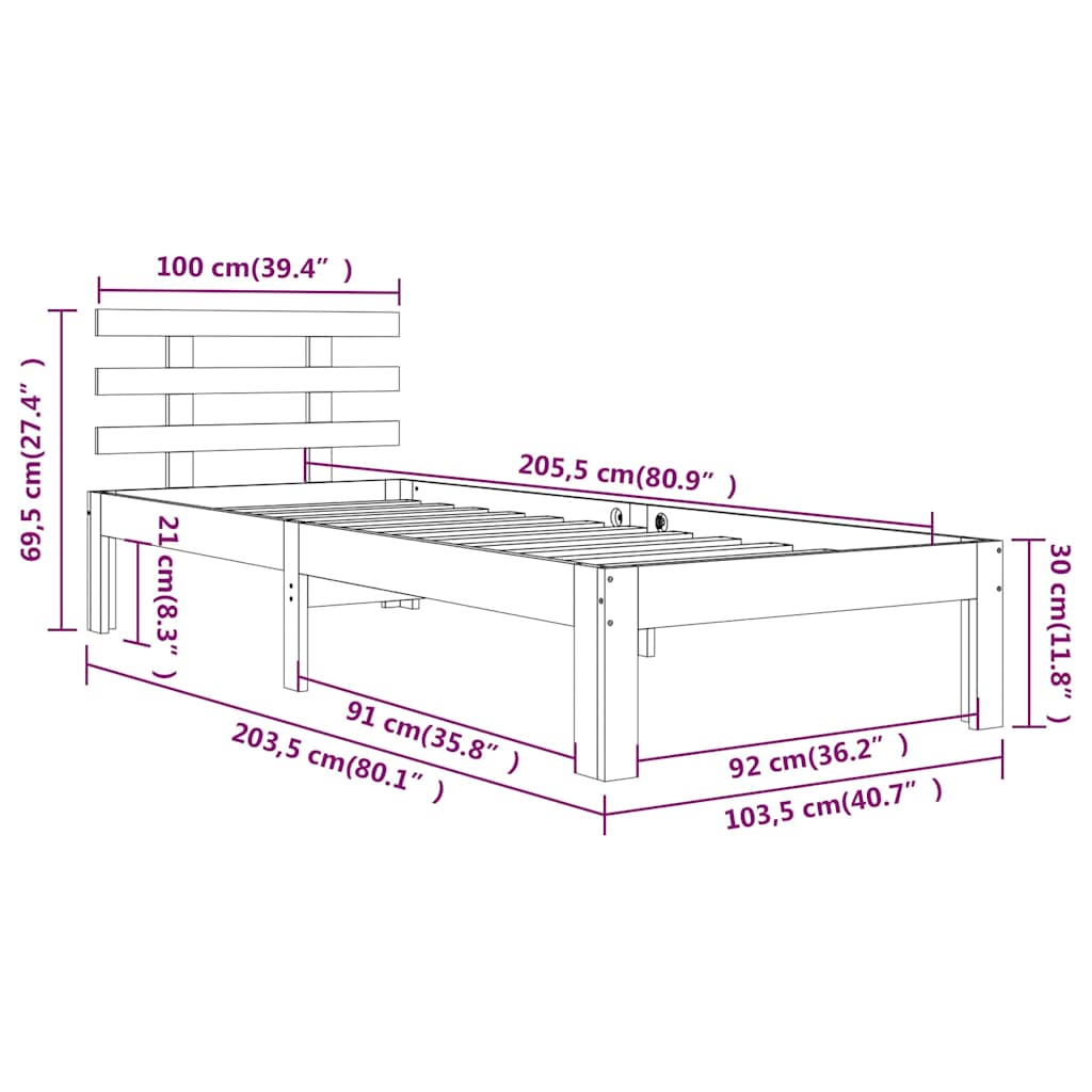 Giroletto Bianco in Legno Massello 100x200 cm | homemem39