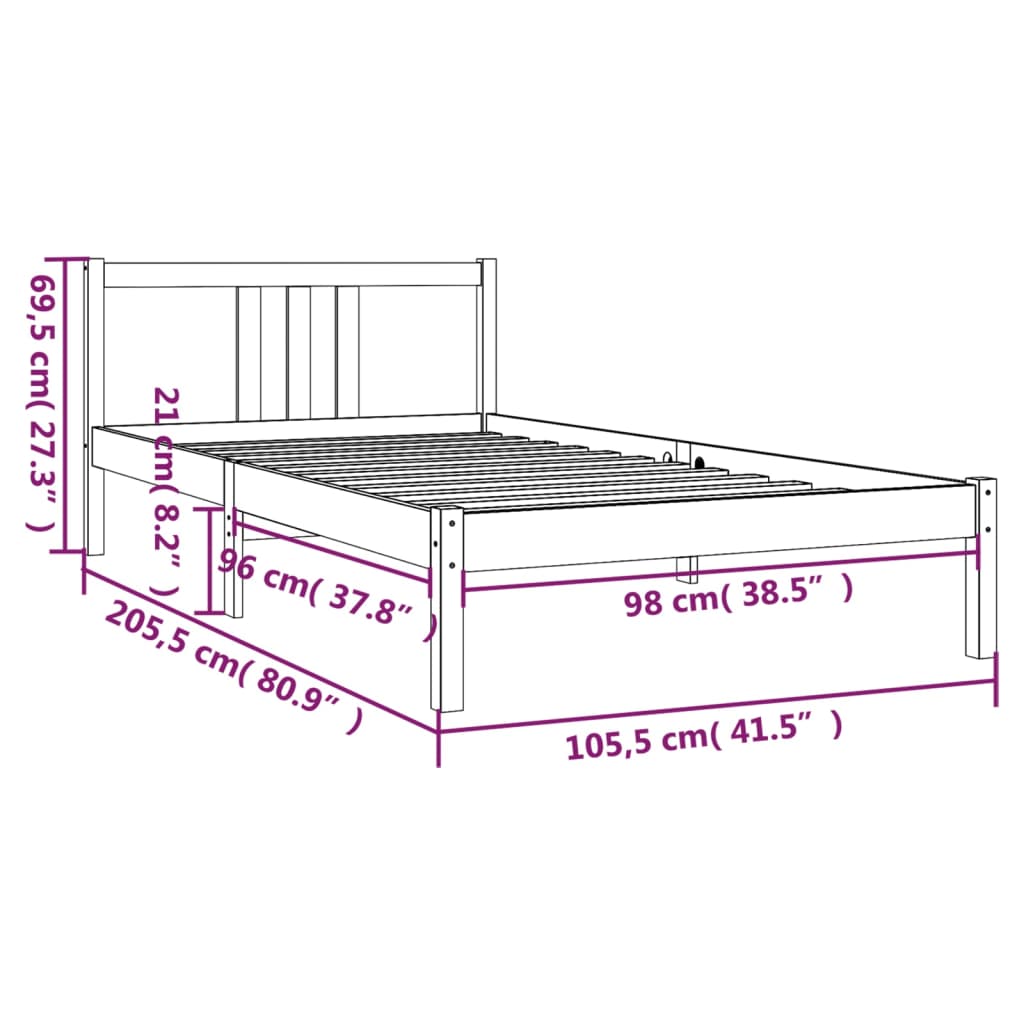 Giroletto Grigio in Legno Massello 100x200 cm - homemem39
