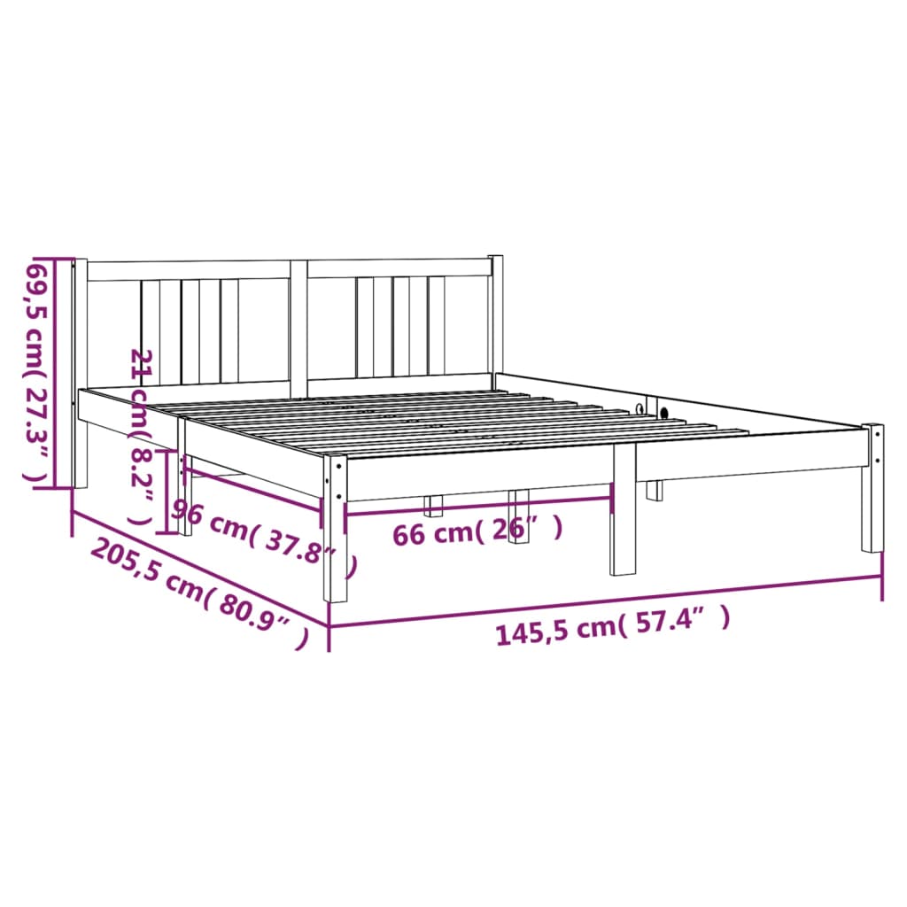 Giroletto Grigio in Legno Massello 140x200 cm | homemem39