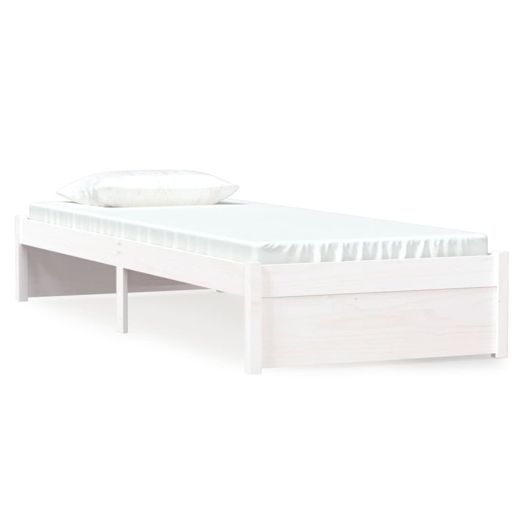 Giroletto Bianco in Legno Massello 75x190 cm Small Single - homemem39