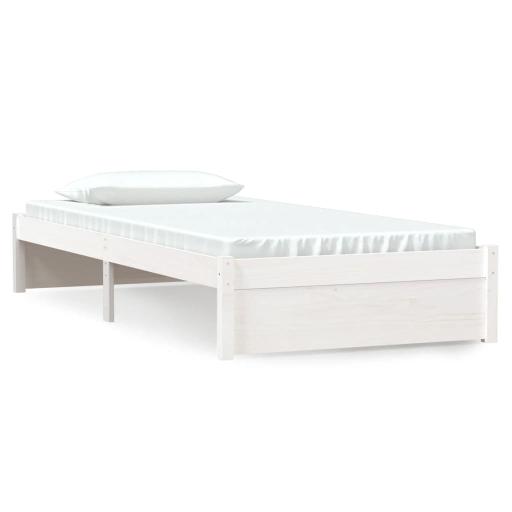 Giroletto Bianco in Legno Massello 90x190 cm Single - homemem39
