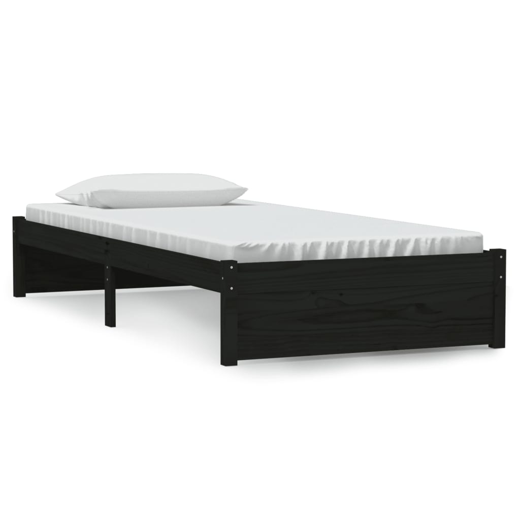 Giroletto Nero in Legno Massello 90x190 cm Single - homemem39