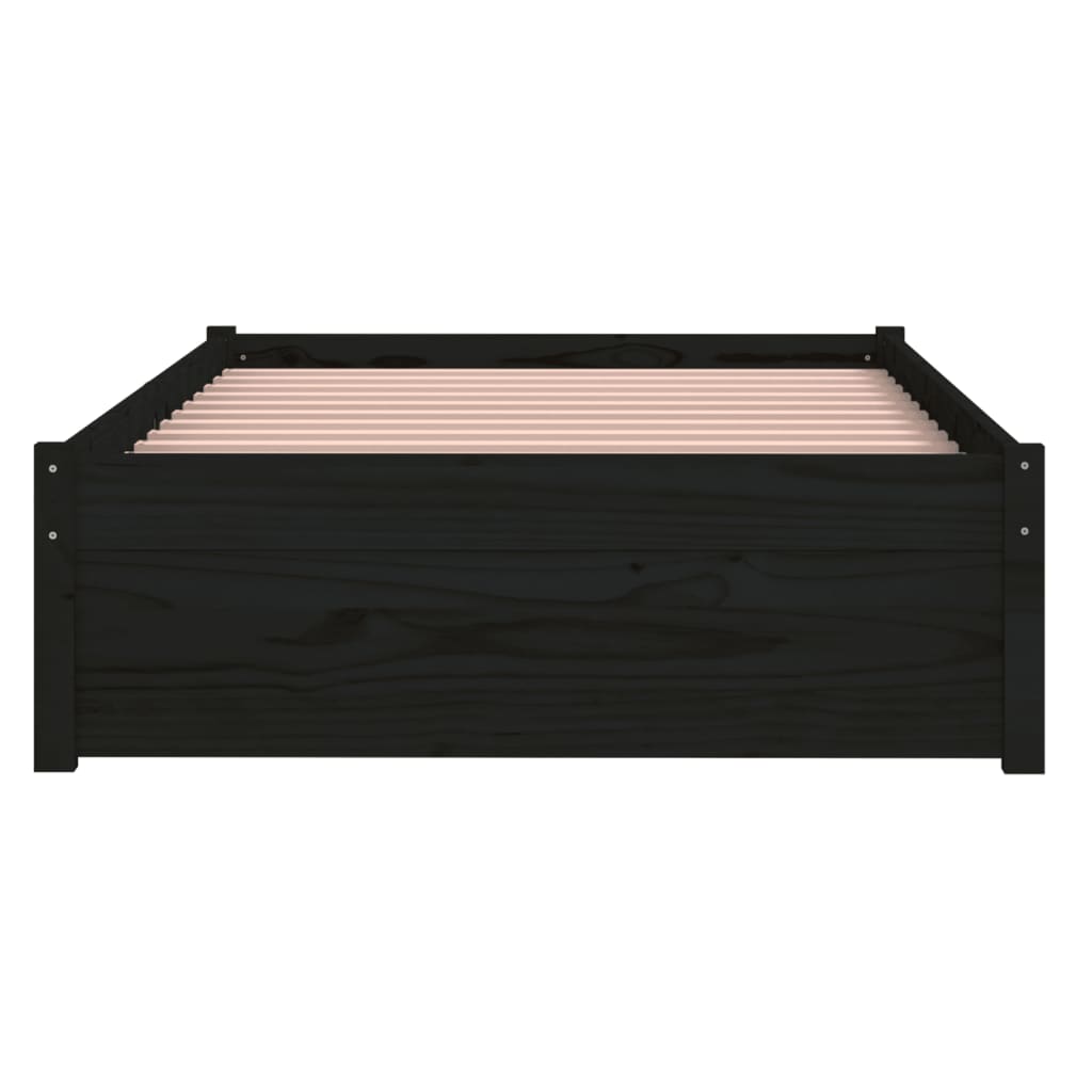 Giroletto Nero in Legno Massello 90x190 cm Single - homemem39