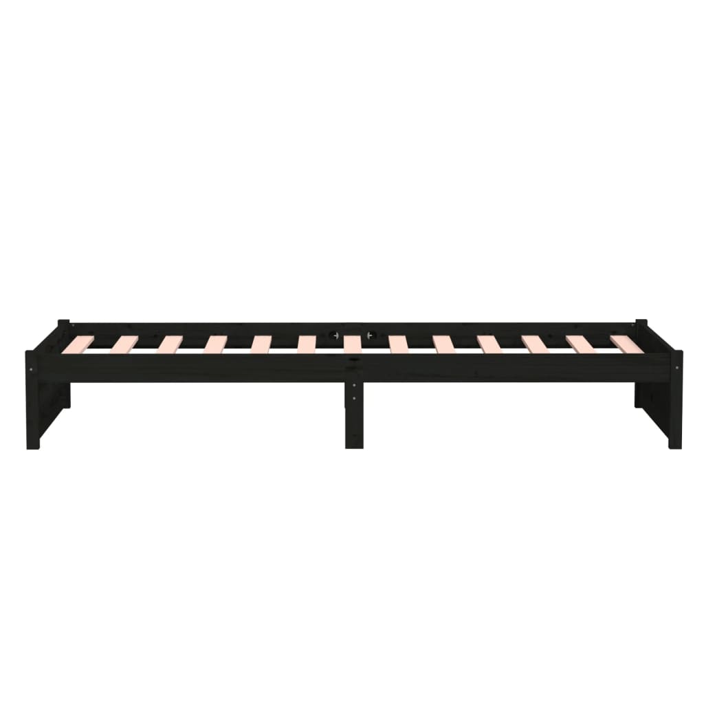 Giroletto Nero in Legno Massello 90x190 cm Single - homemem39