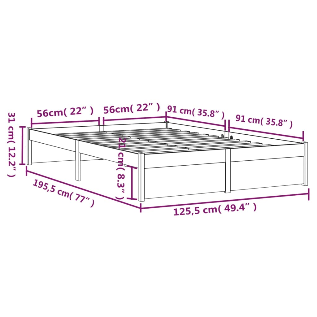 Giroletto senza Materaso Ambra in Legno Massello 120x190 cm - homemem39
