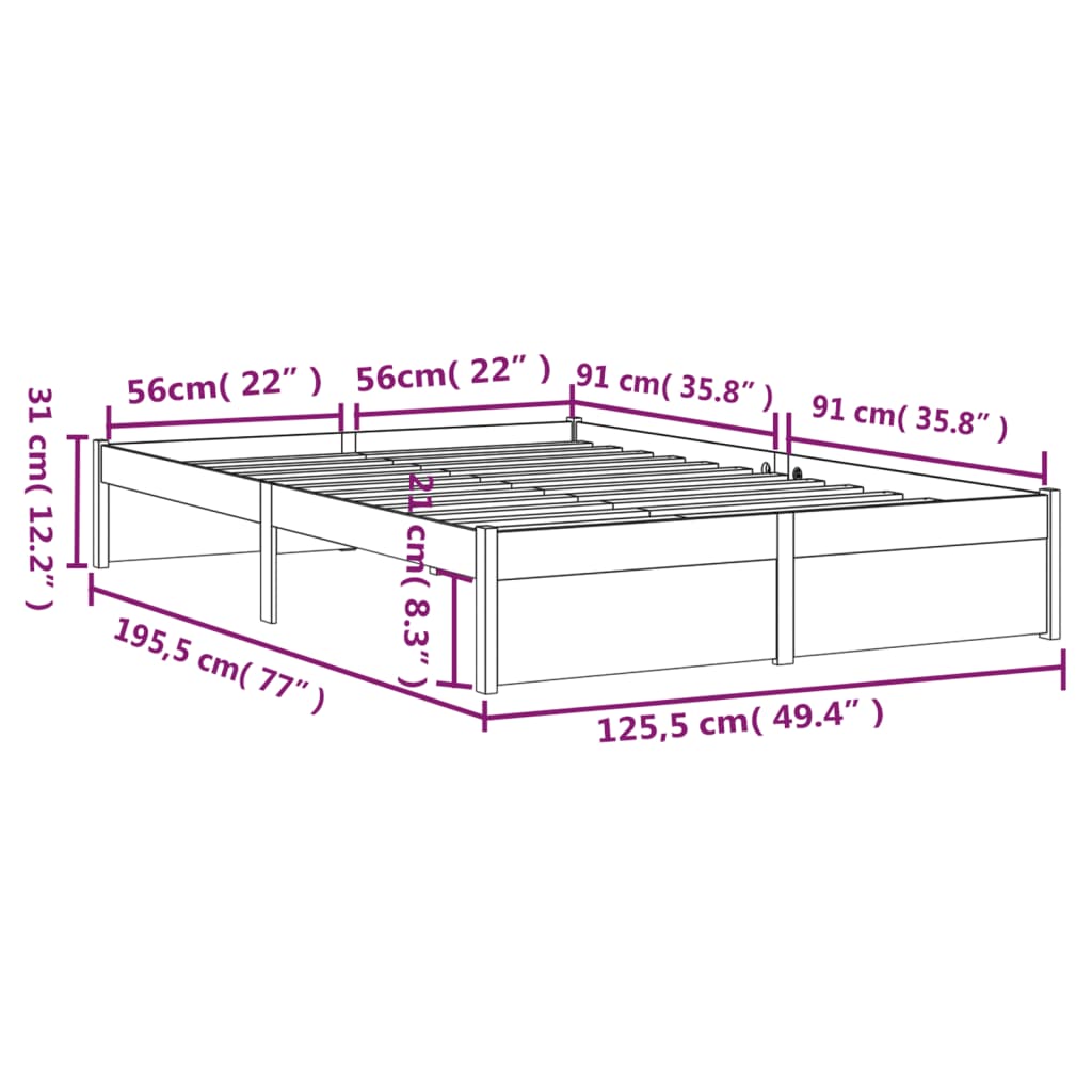 Giroletto in Legno Massello 120x190 cm Small Double | homemem39