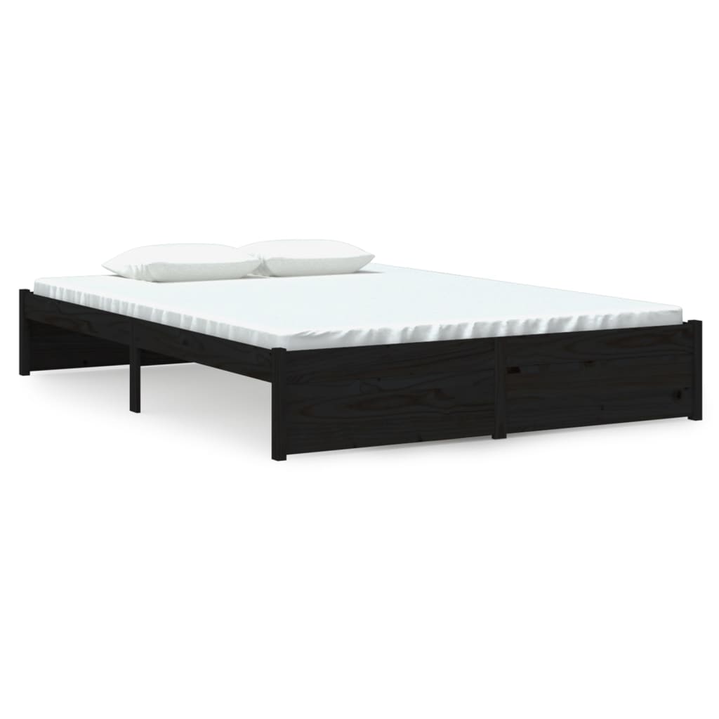 Giroletto Nero in Legno Massello 140x190 cm - homemem39