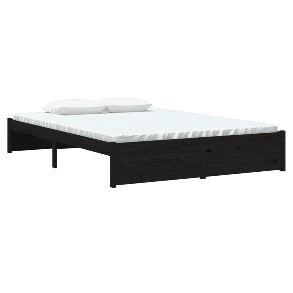 Giroletto Nero in Legno Massello 140x190 cm - homemem39