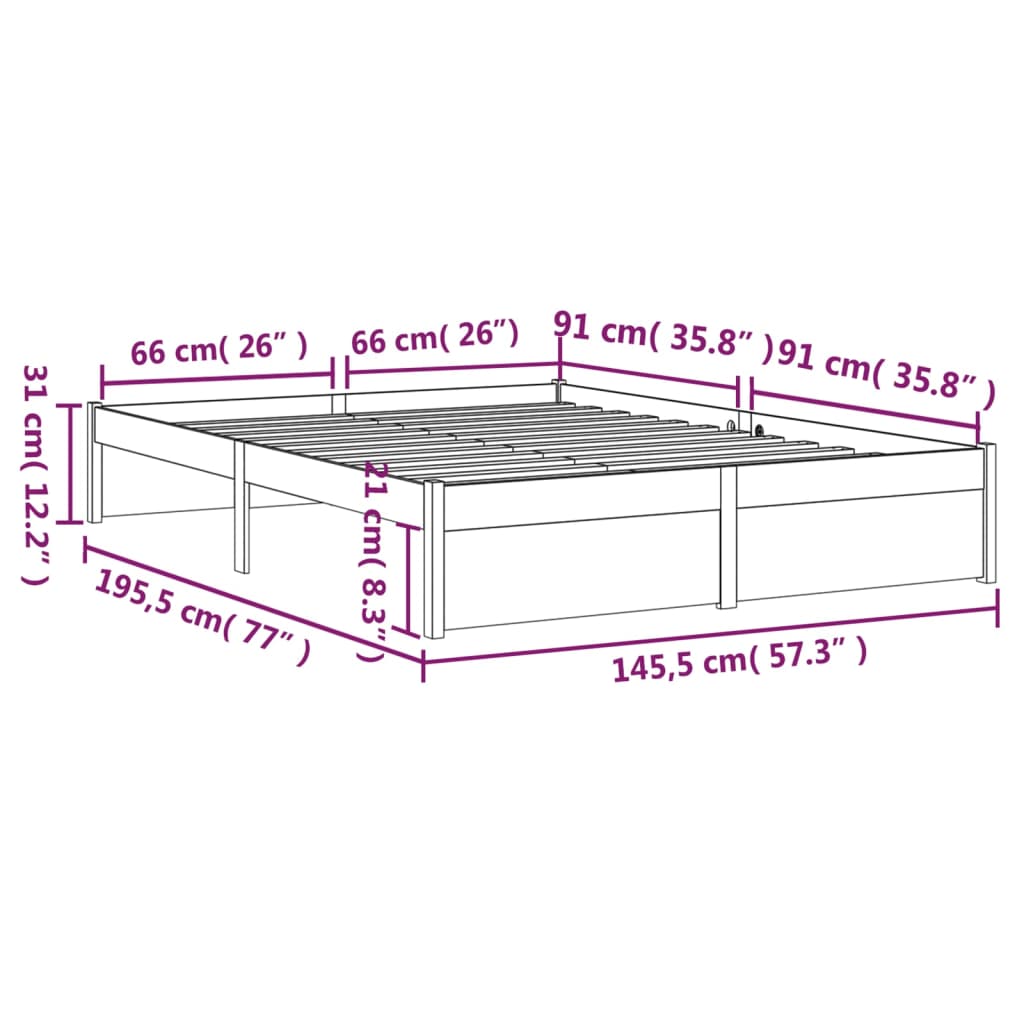 Giroletto Nero in Legno Massello 140x190 cm - homemem39