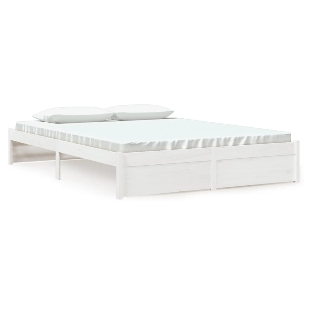 Giroletto Bianco in Legno Massello 150x200 cm King Size - homemem39
