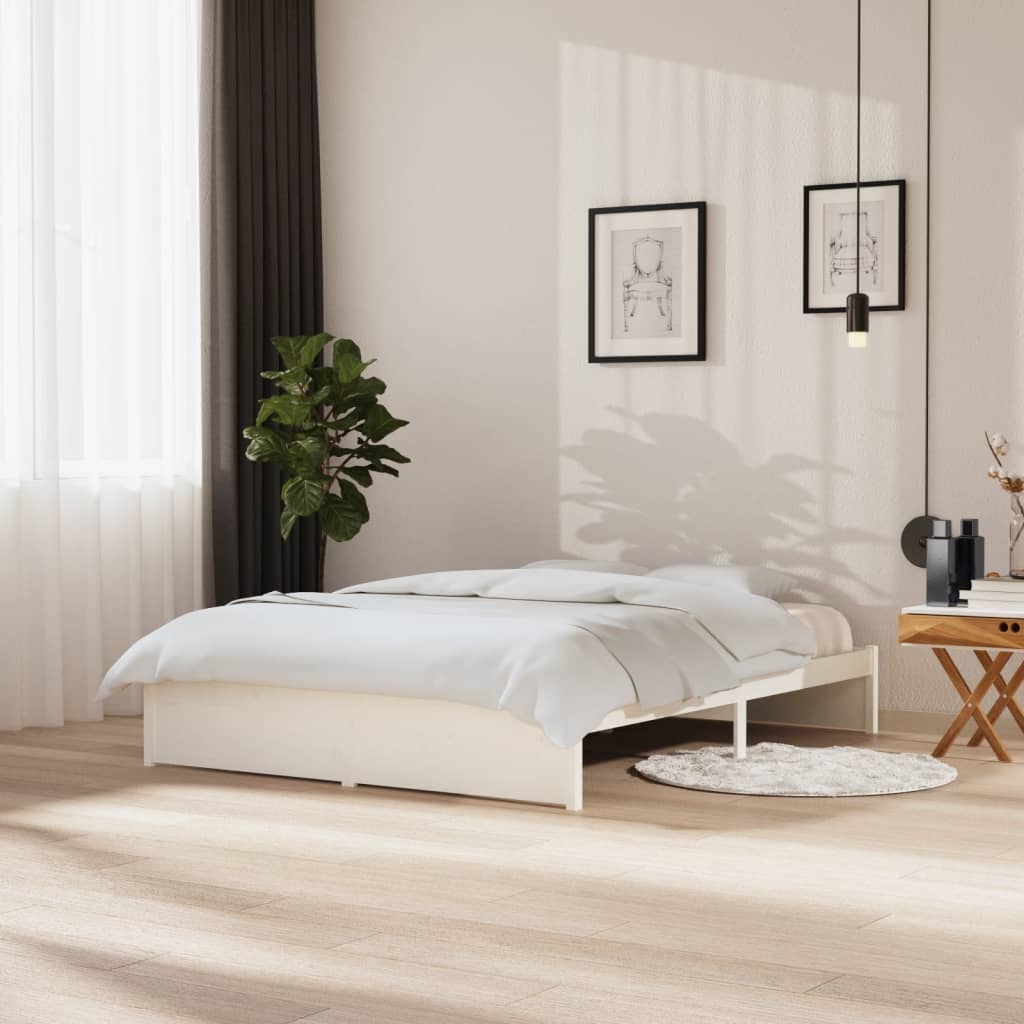 Giroletto Bianco in Legno Massello 150x200 cm King Size - homemem39