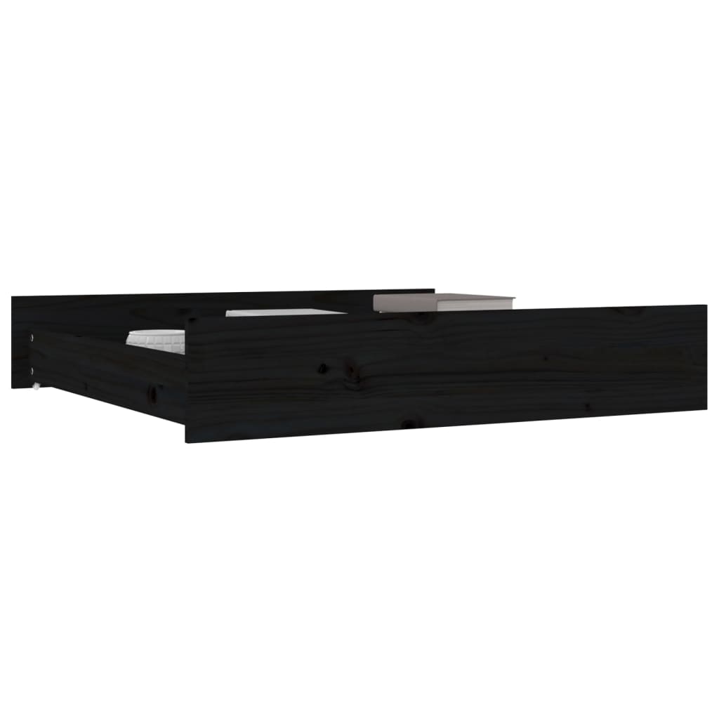 Cassetti per Letto 2 pz in Legno Massello di Pino Nero