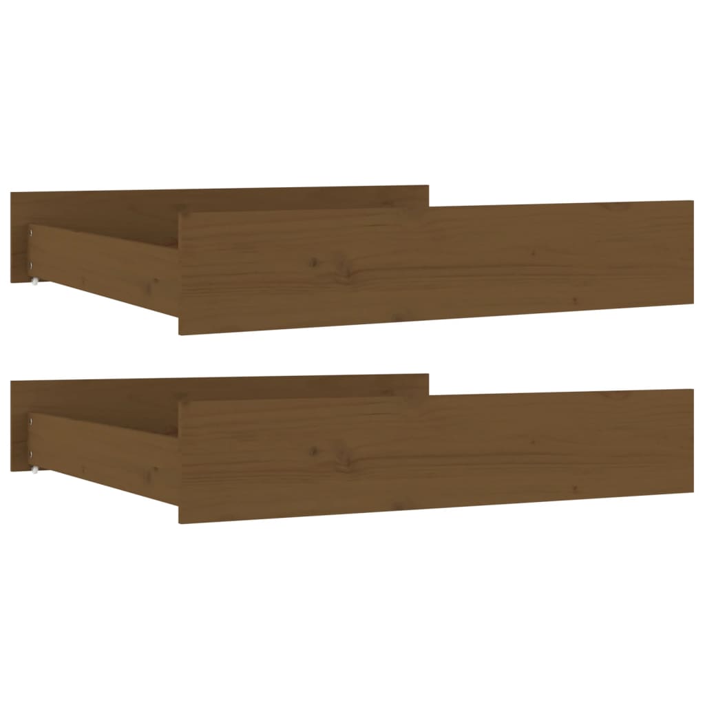 Cassetti per Letto 2pz Marrone Ambra in Legno Massello di Pino - homemem39